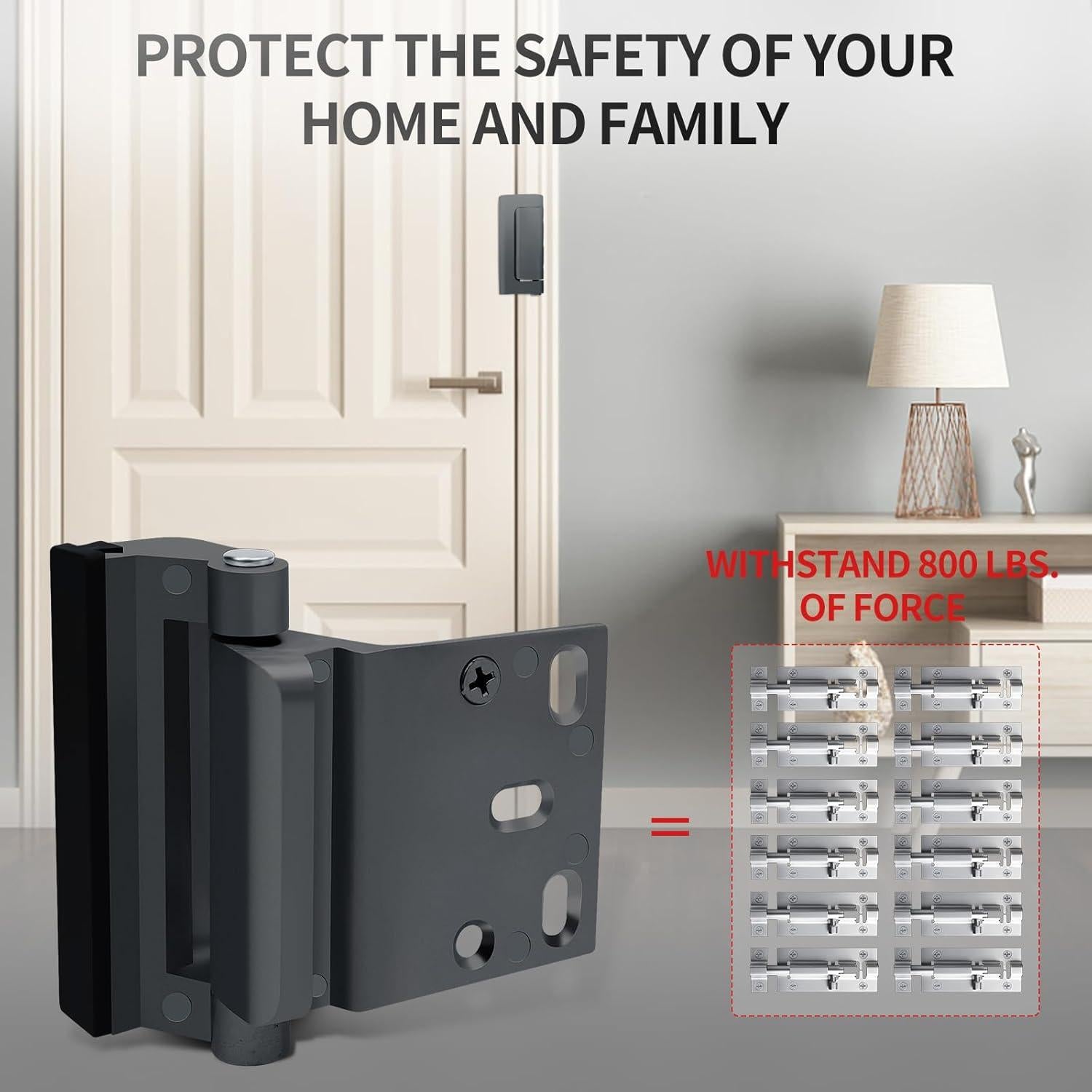 Cerradura de Seguridad QVYQVY para Puerta del Hogar - Refuerzo 7.62 cm