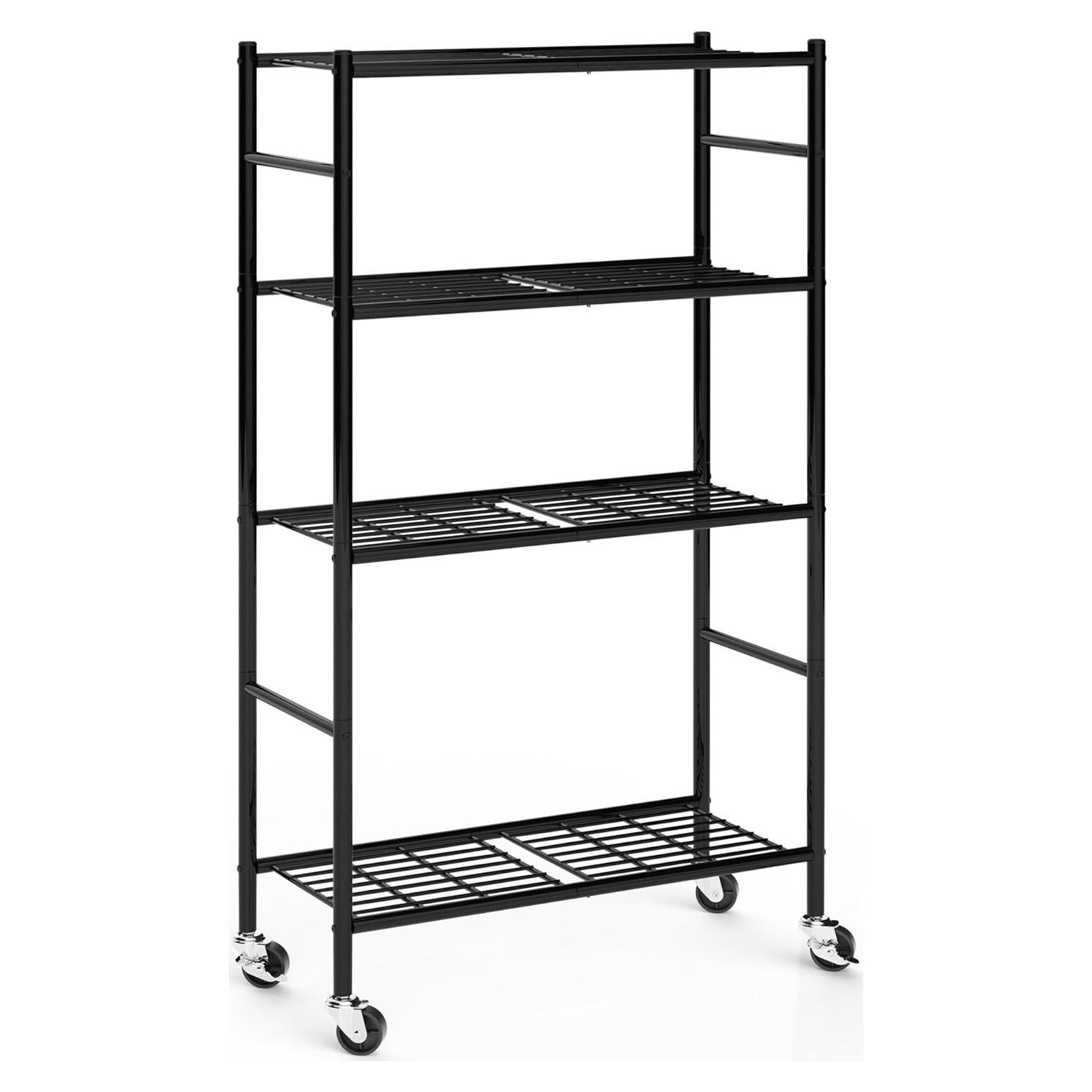 Estante de Almacenamiento Metalico Sakugi 4 Niveles 84cm Negro