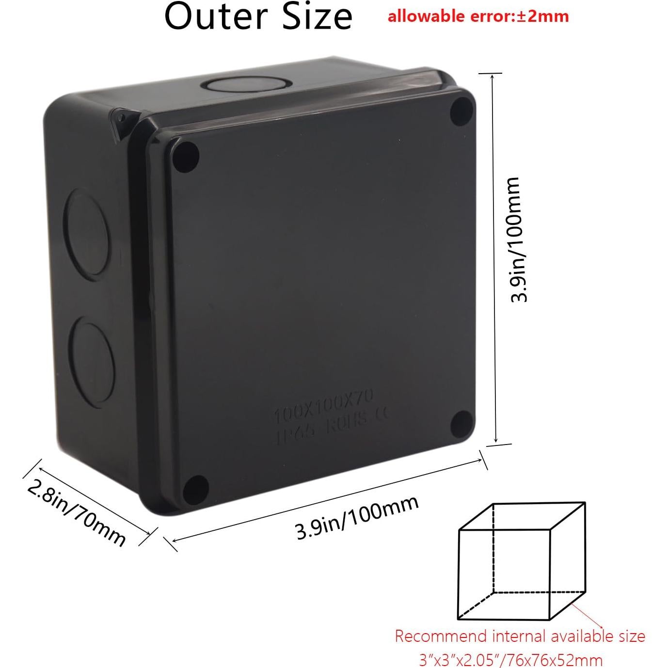 Caja Impermeable para Exteriores LuSumtly IP65 100x100x70mm