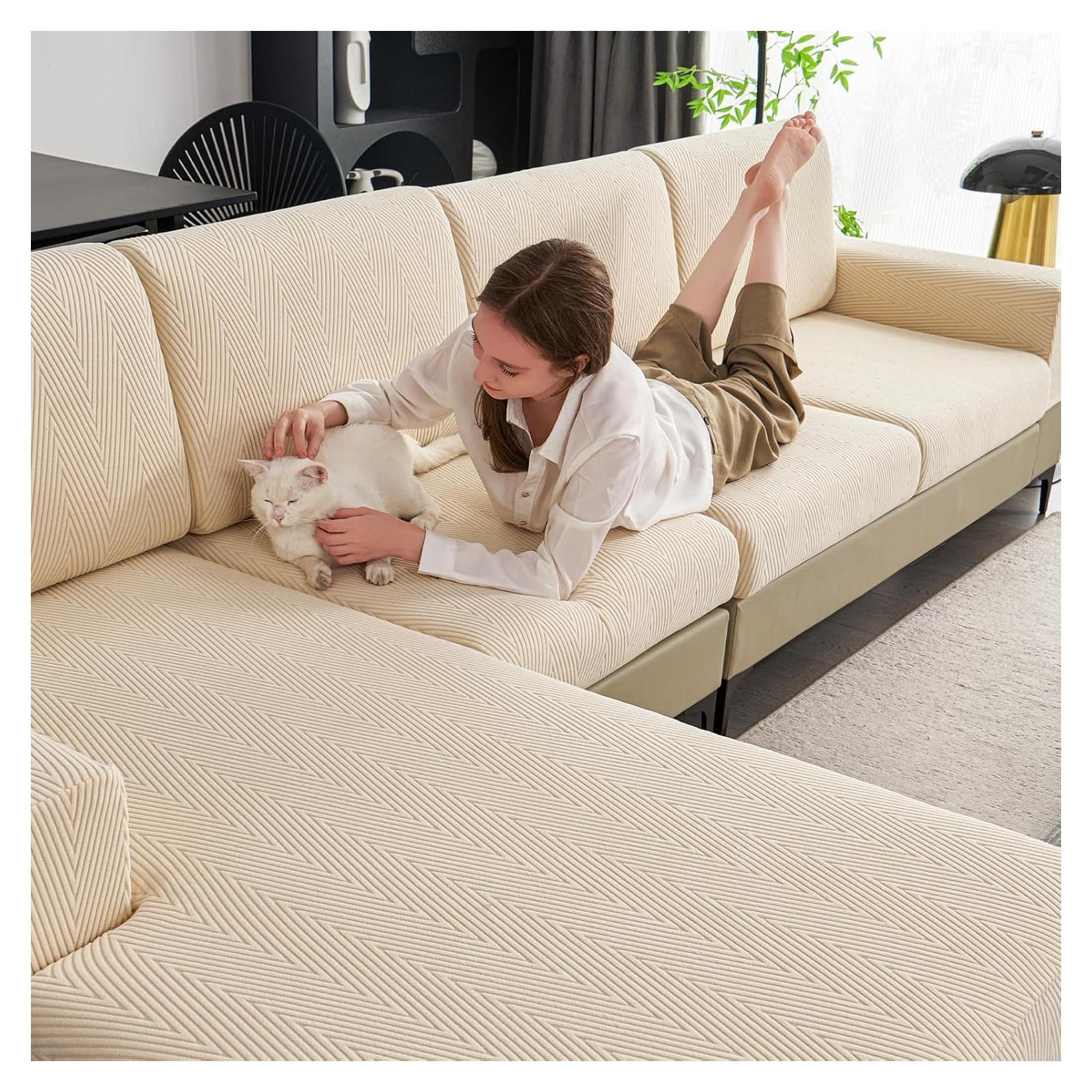 Funda de Reposabrazos para Sofá Seccional Eertop Beige