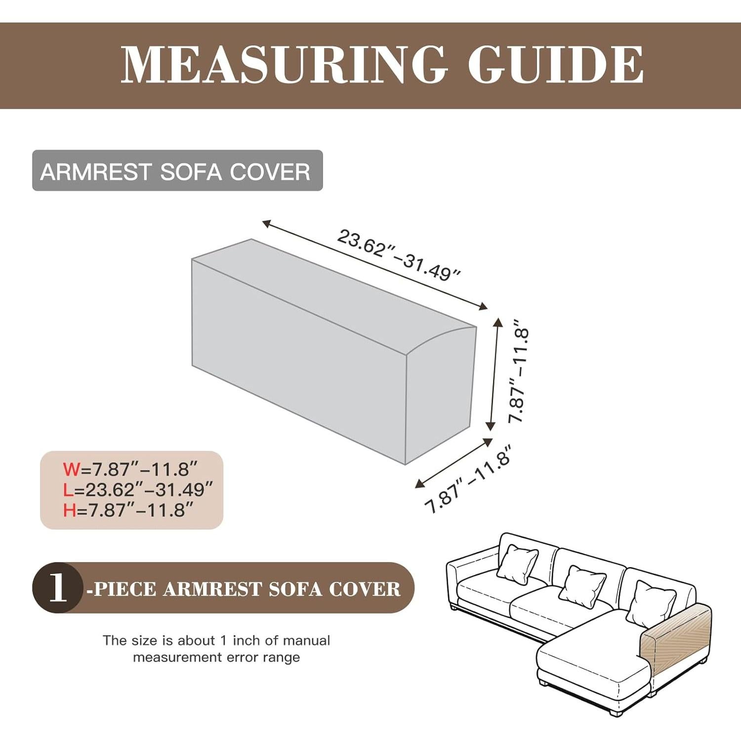 Funda de Reposabrazos para Sofá Seccional Eertop Beige