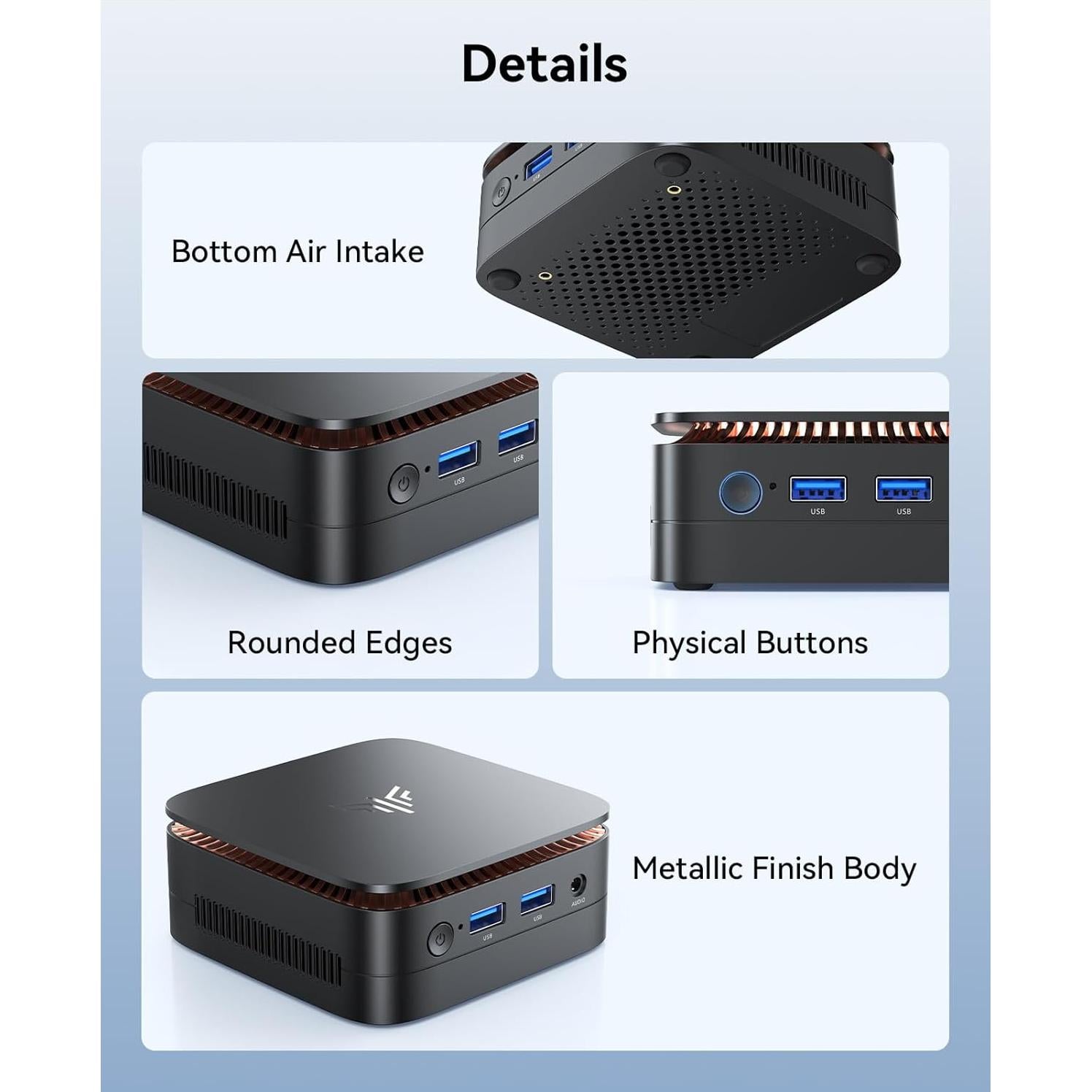 Mini PC KAMRUI E1 Alder Lake N97 16GB RAM 512GB SSD 4K