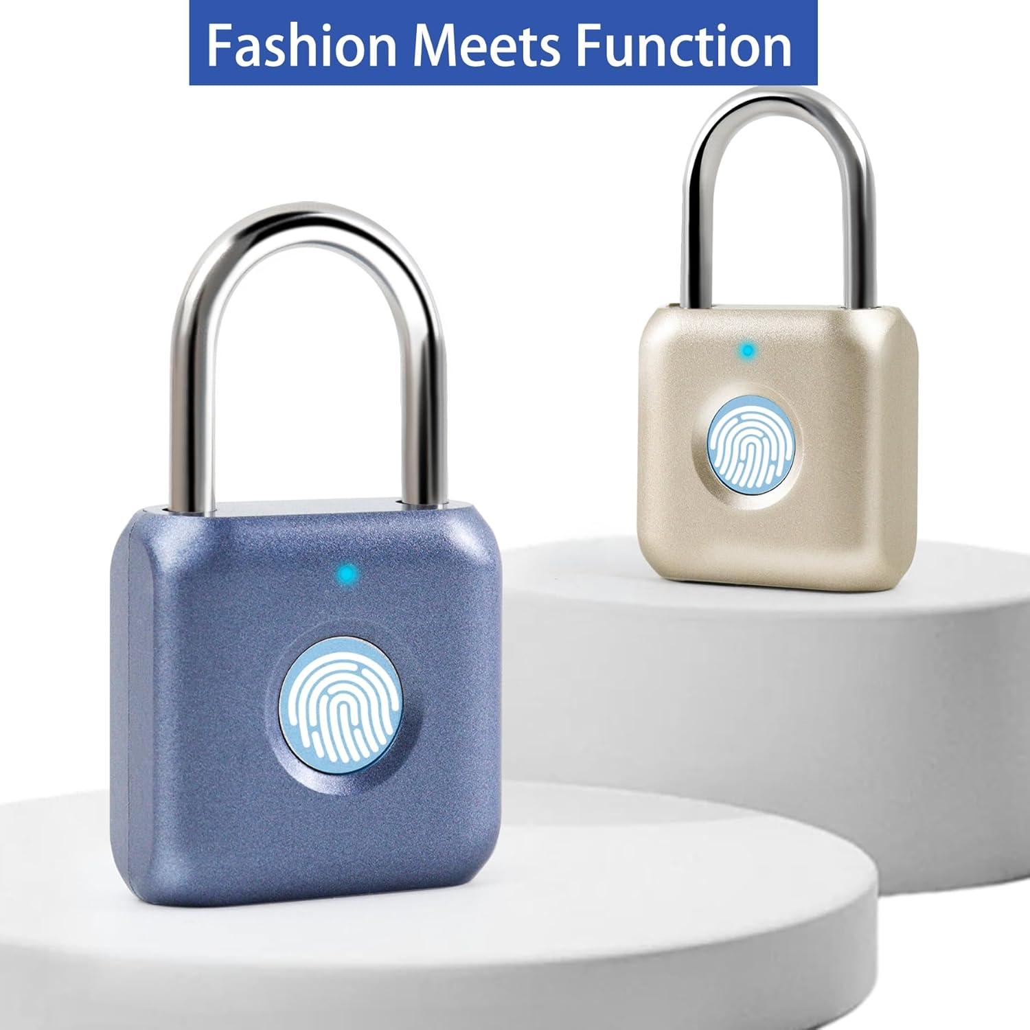 Candado Biométrico UMIK Azul, Resistente al Agua, USB-C