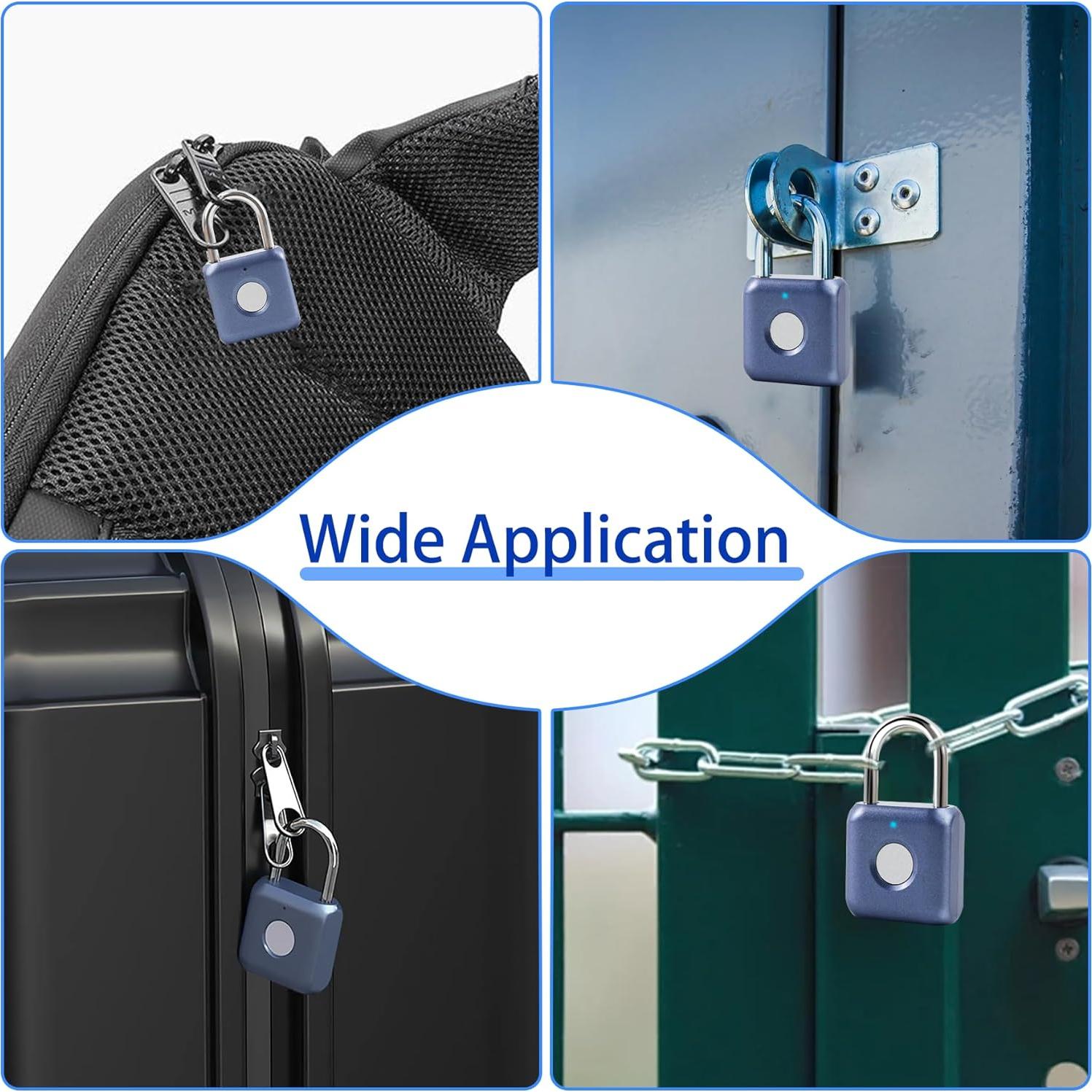 Candado Biométrico UMIK Azul, Resistente al Agua, USB-C