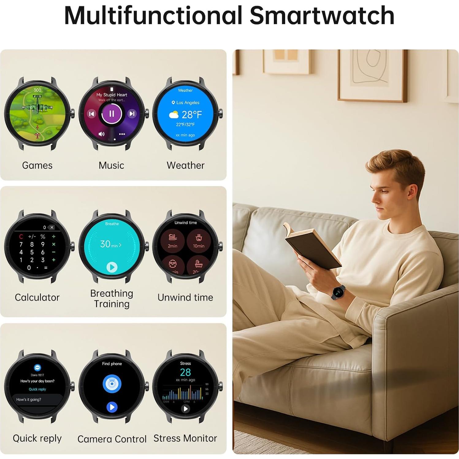Reloj Inteligente KIBFLE DR03 con Llamadas y Monitoreo de Salud