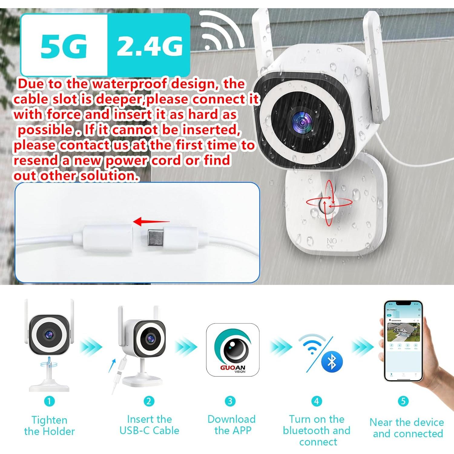 Cámara de Seguridad 5G GUOANVISION S600 1080P IP66