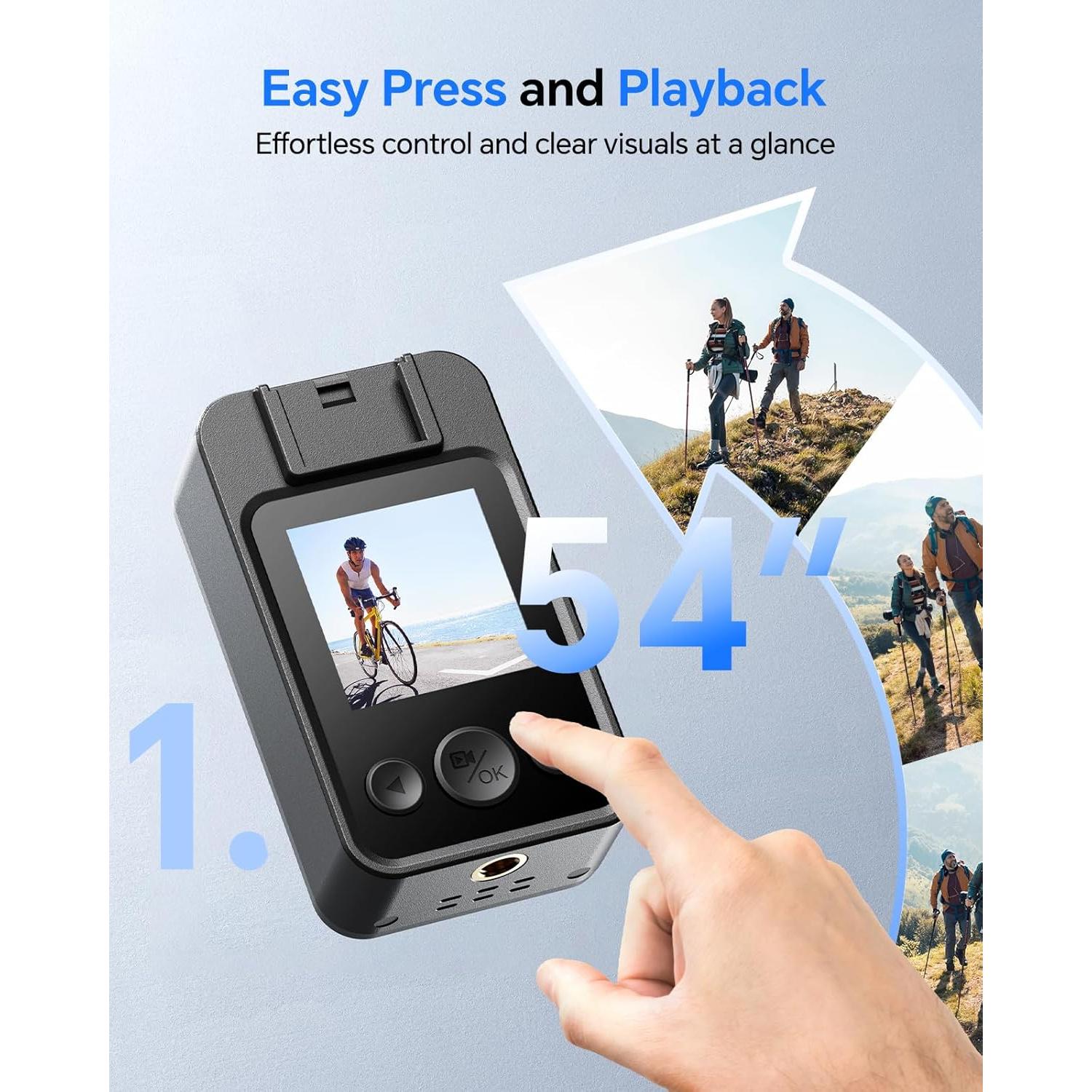 Cámara Corporal BOBLOV A28 2K con Soporte para Bicicleta 64GB