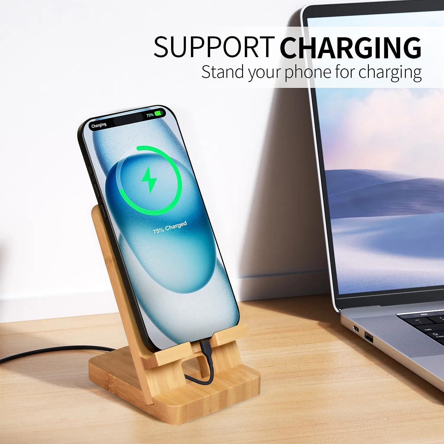 Soporte de Teléfono de Madera Bambú Plehood para Oficina