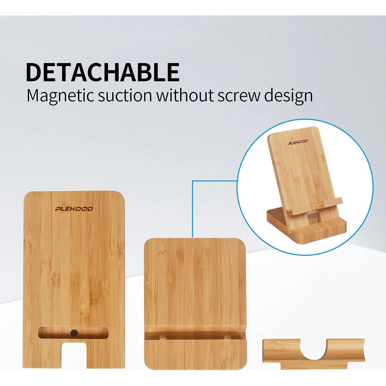 Soporte de Teléfono de Madera Bambú Plehood para Oficina