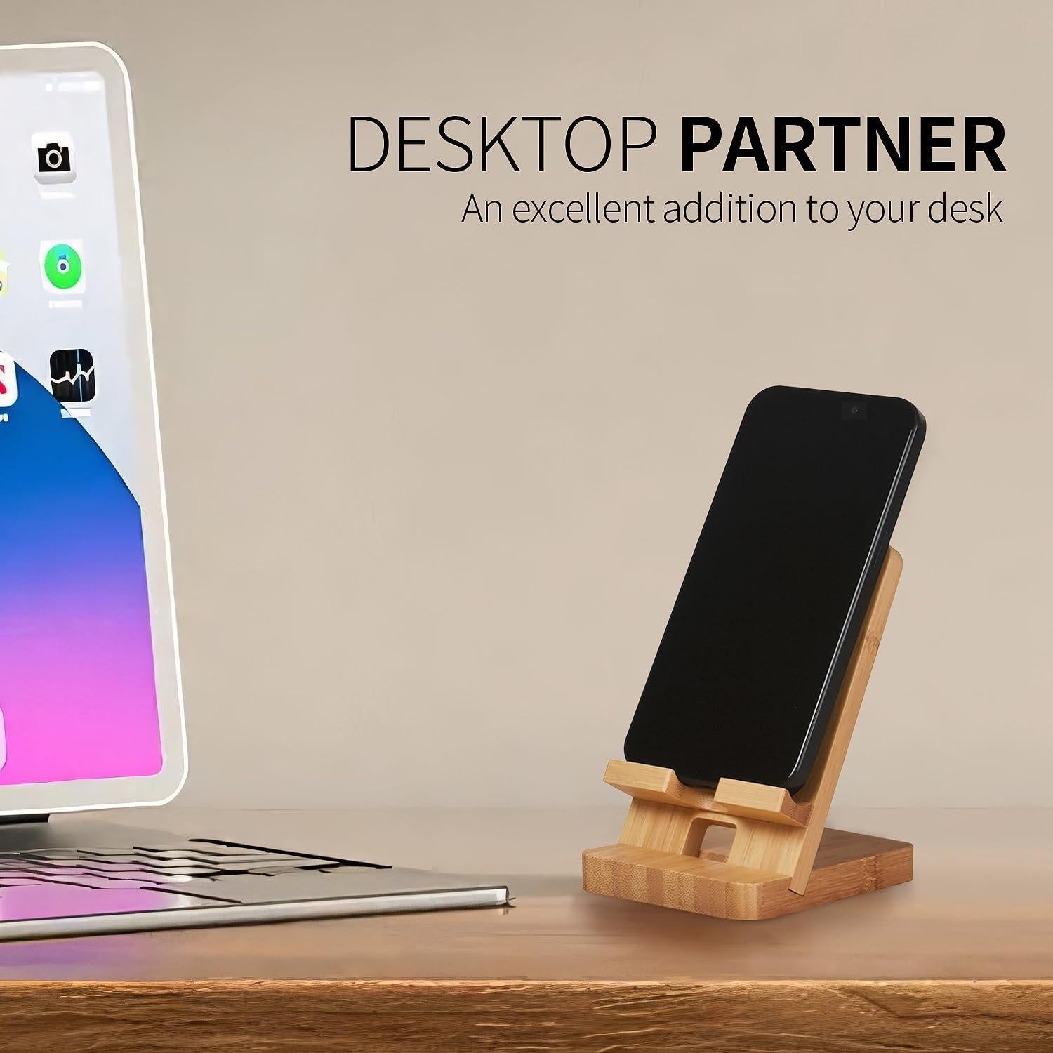 Soporte de Teléfono de Madera Bambú Plehood para Oficina