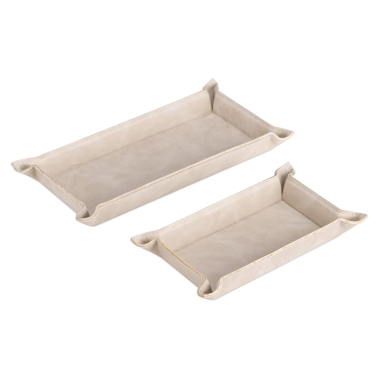 Conjunto de 2 bandejas de valet Navaris de cuero sintético