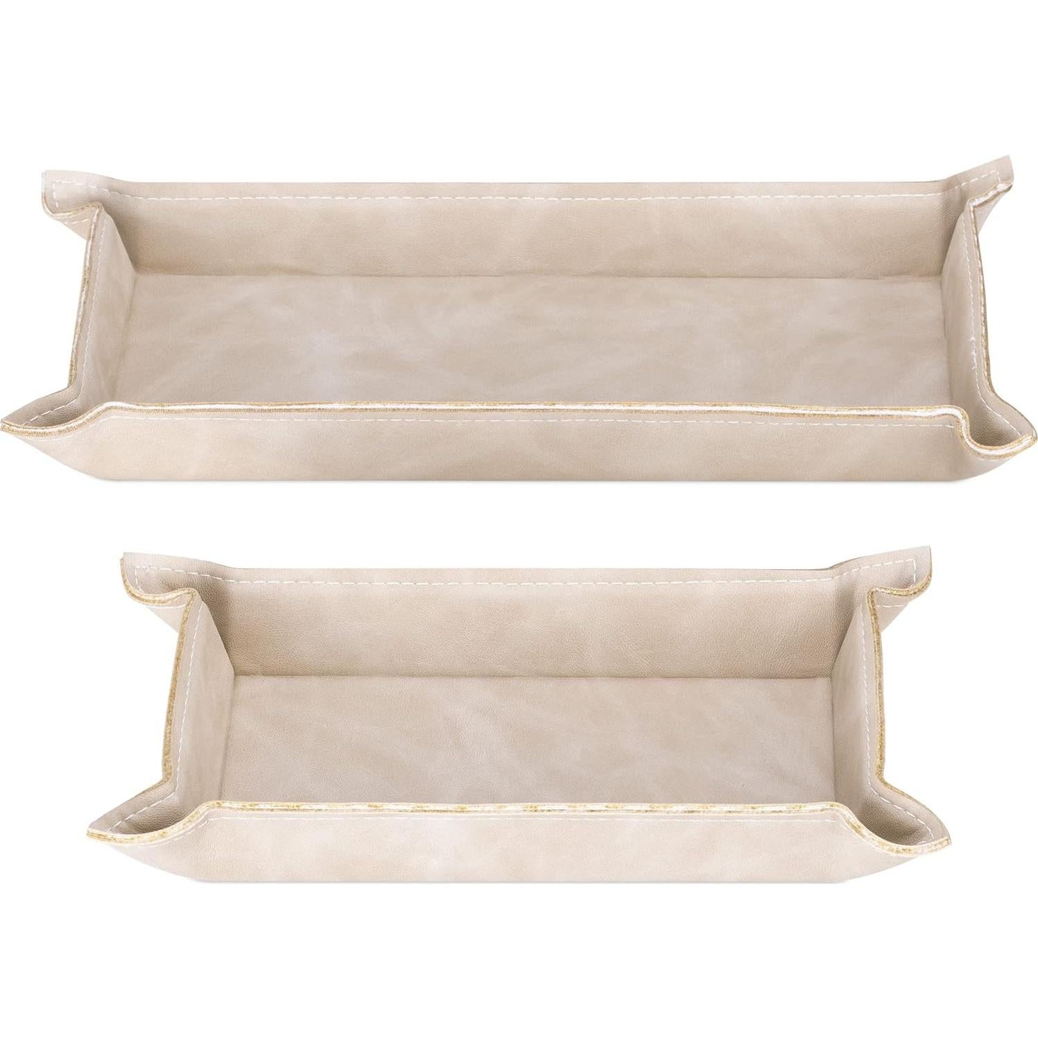 Conjunto de 2 bandejas de valet Navaris de cuero sintético