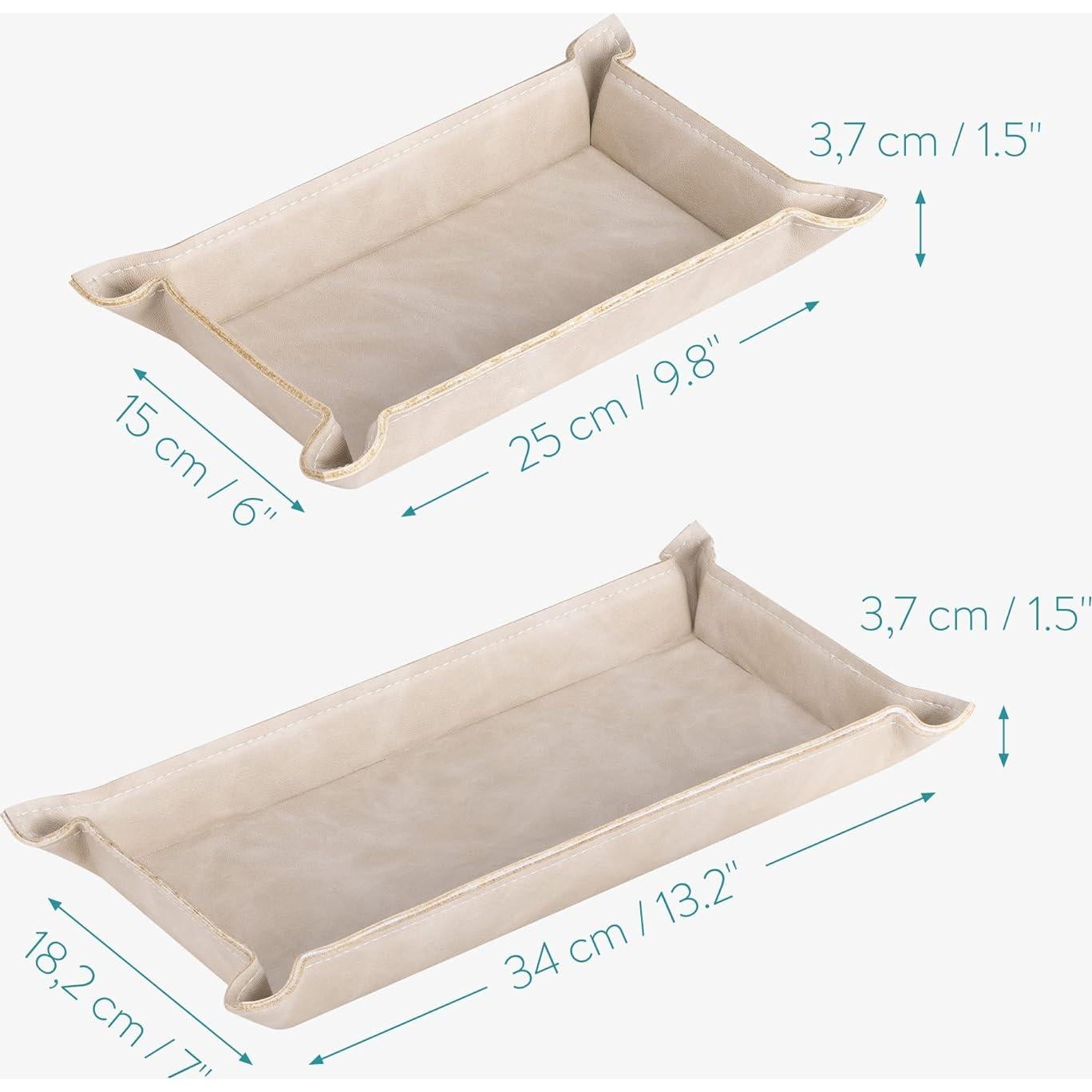 Conjunto de 2 bandejas de valet Navaris de cuero sintético