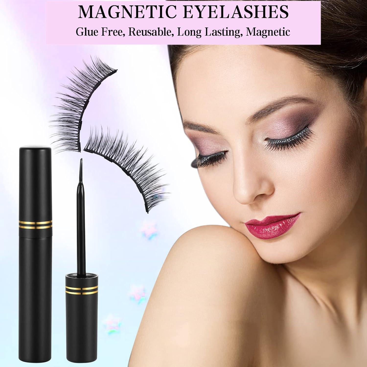 Kit de Pestañas Magnéticas KATGE - 12 Pares Reutilizables 3D