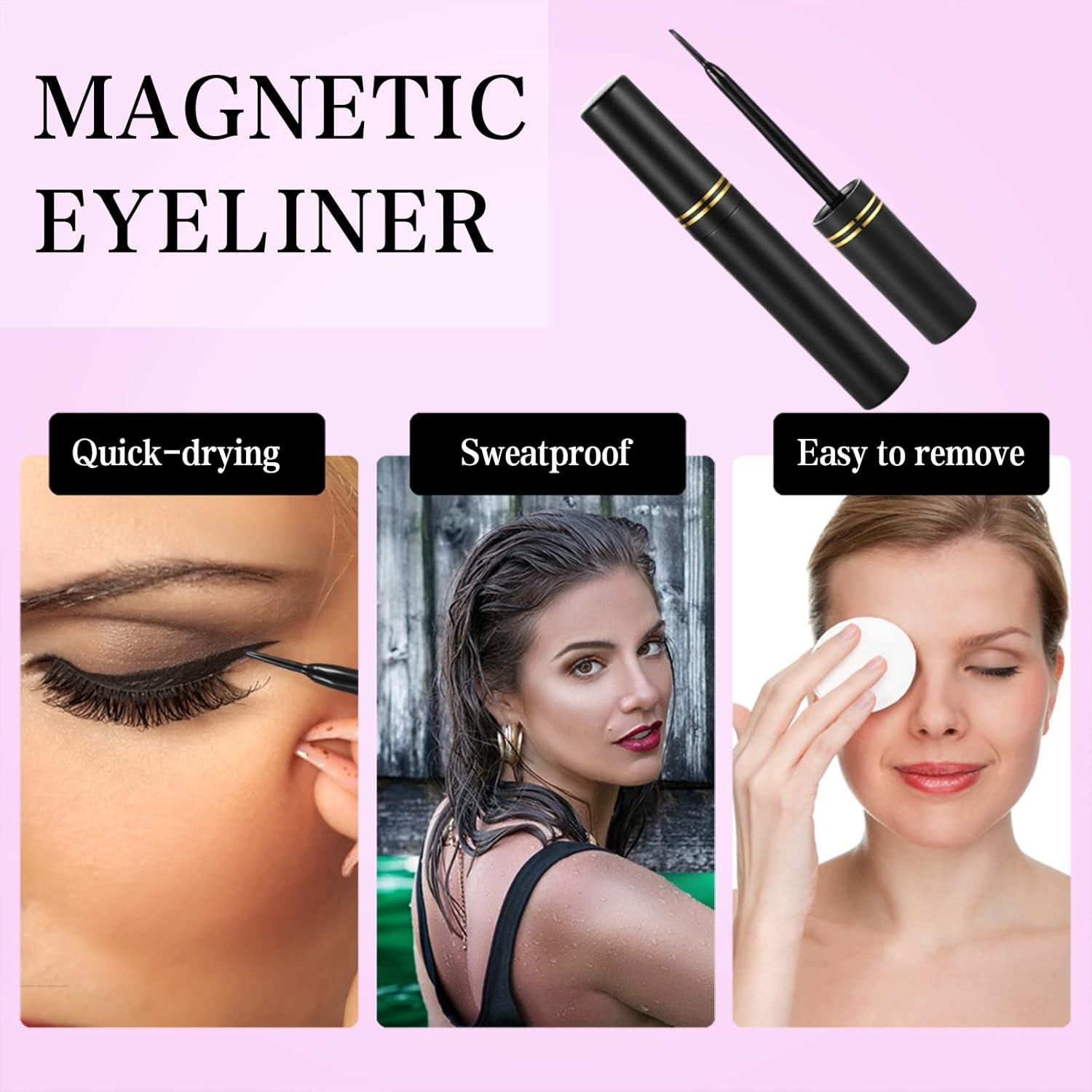 Kit de Pestañas Magnéticas KATGE - 12 Pares Reutilizables 3D