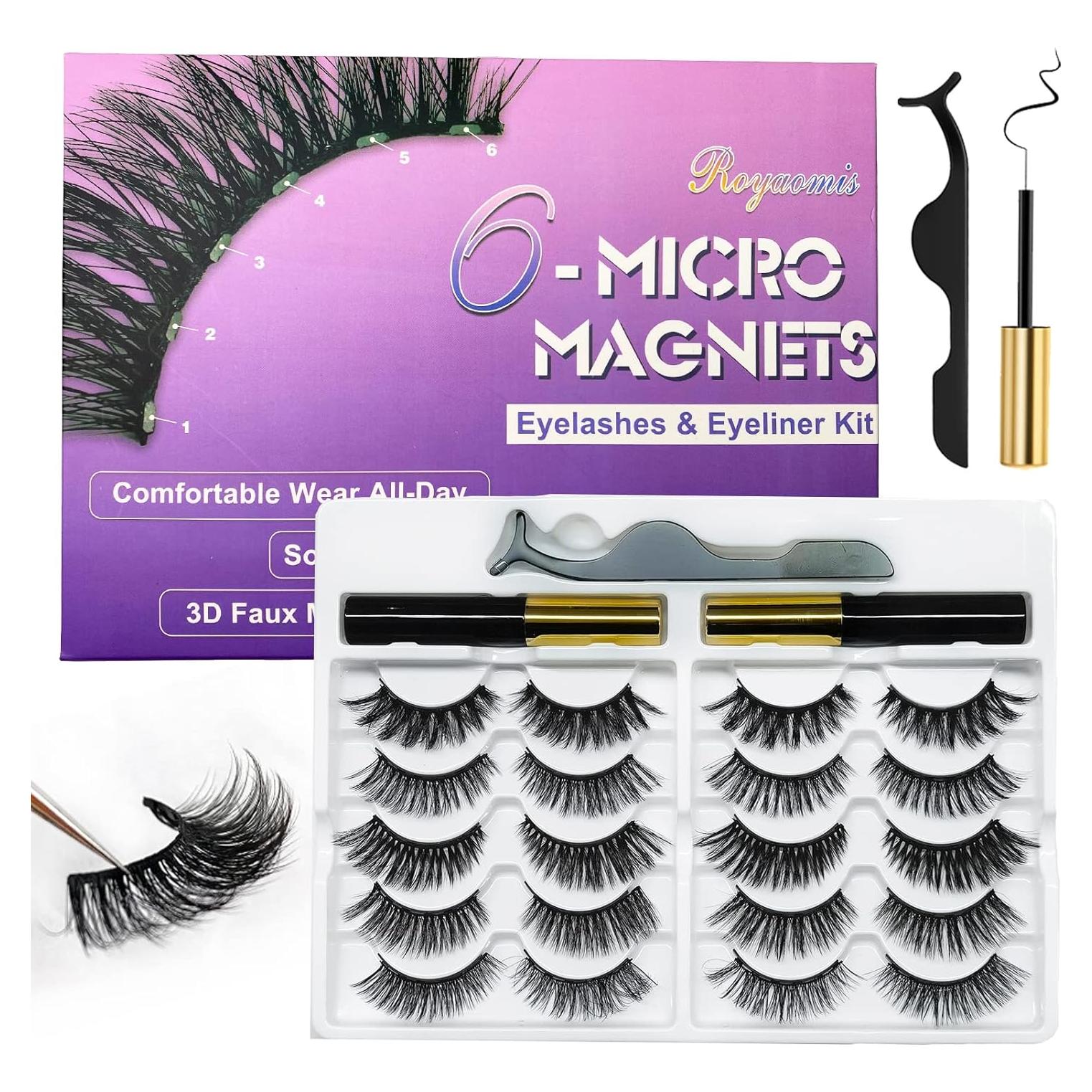 Pestañas Magnéticas Royaomis Estilo Gato 10 Pares Naturales