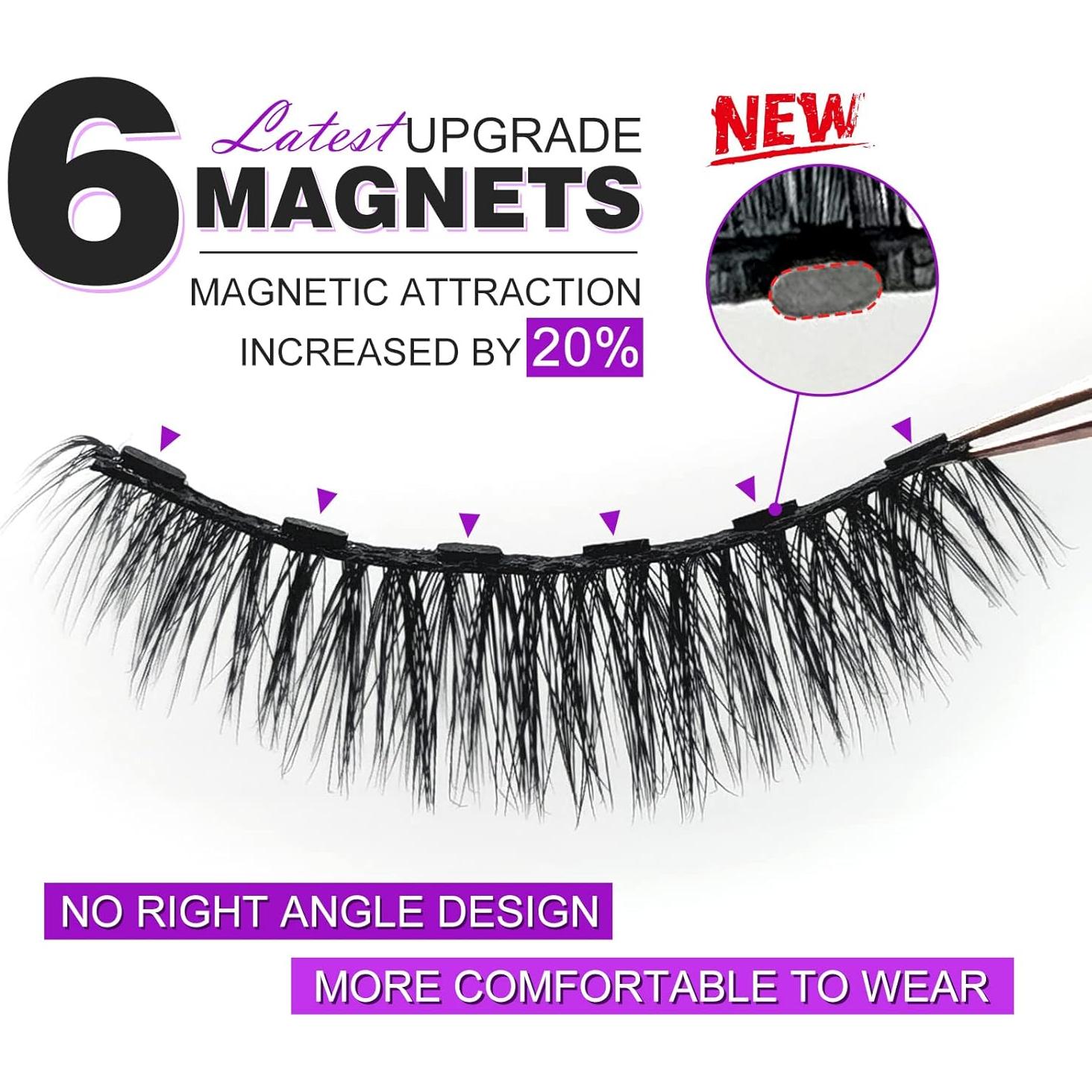 Pestañas Magnéticas Royaomis Estilo Gato 10 Pares Naturales