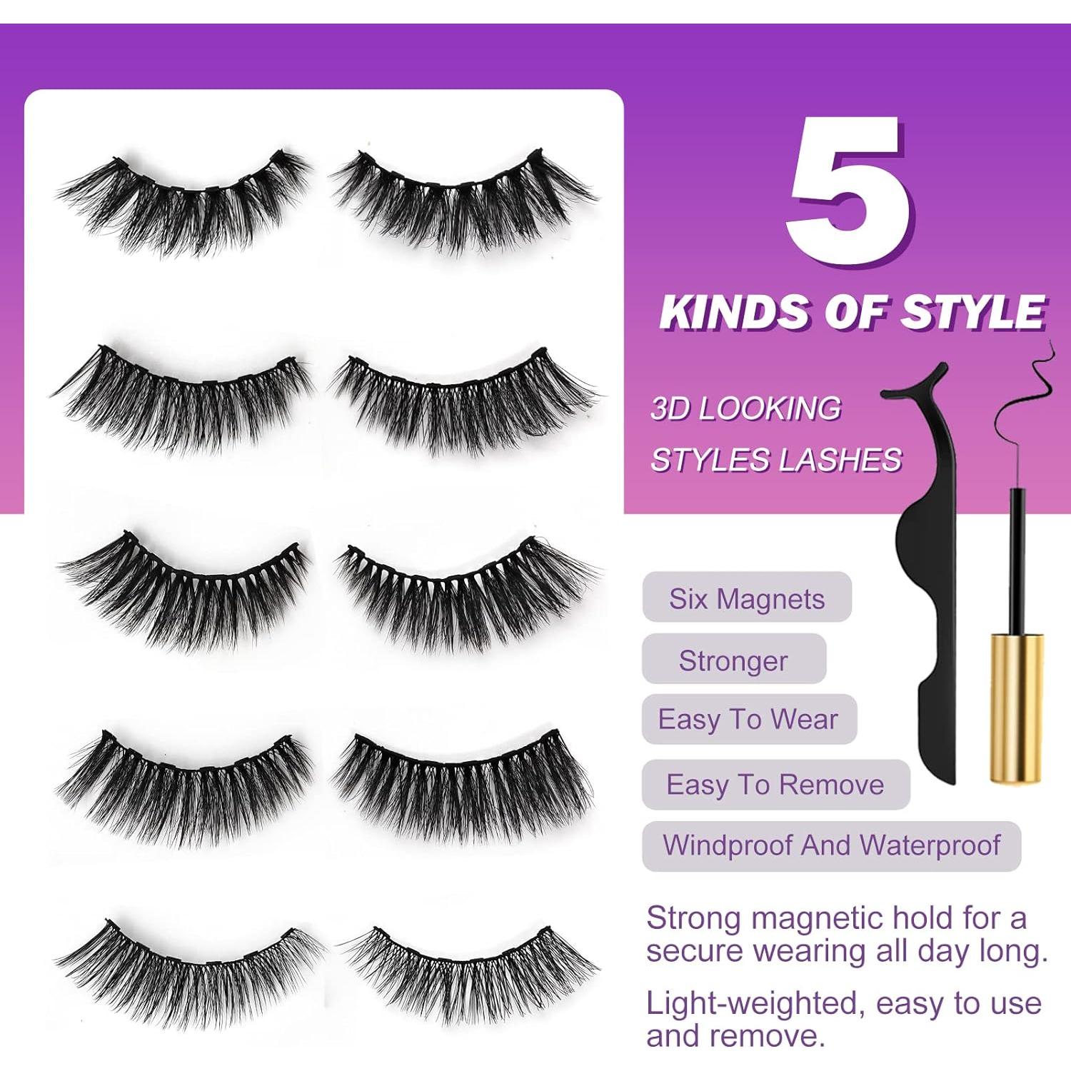 Pestañas Magnéticas Royaomis Estilo Gato 10 Pares Naturales