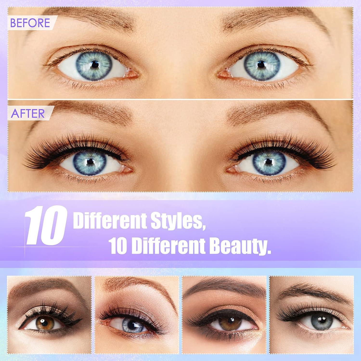 Pestañas Magnéticas DEJAVIA - 10 Pares Reutilizables con Delineador