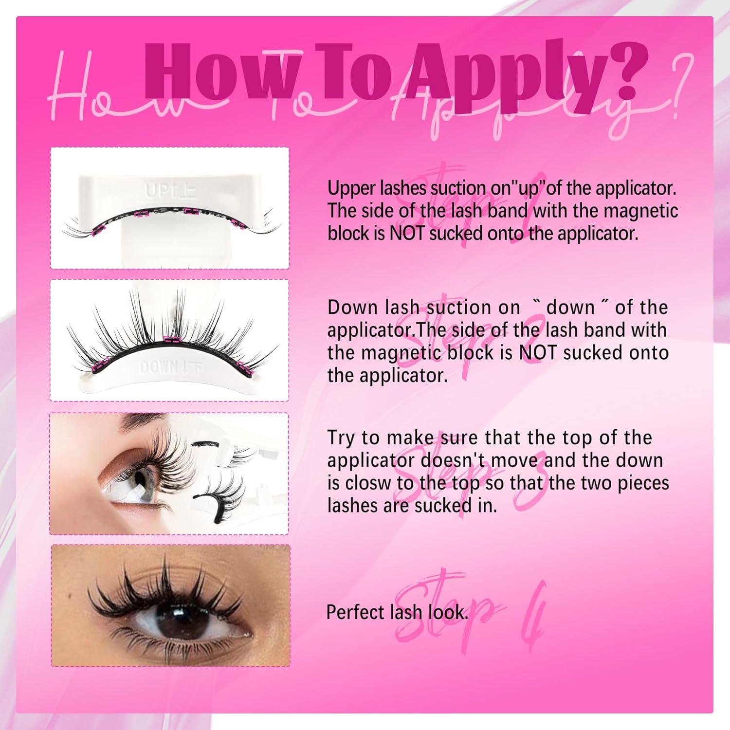 Pestañas Magnéticas Veleasha Chic Reutilizables Sin Pegamento