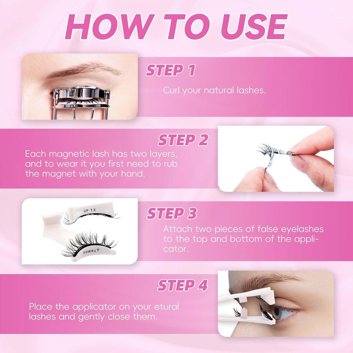 Pestañas Magnéticas FADLASH 2 Pares Reutilizables Naturales