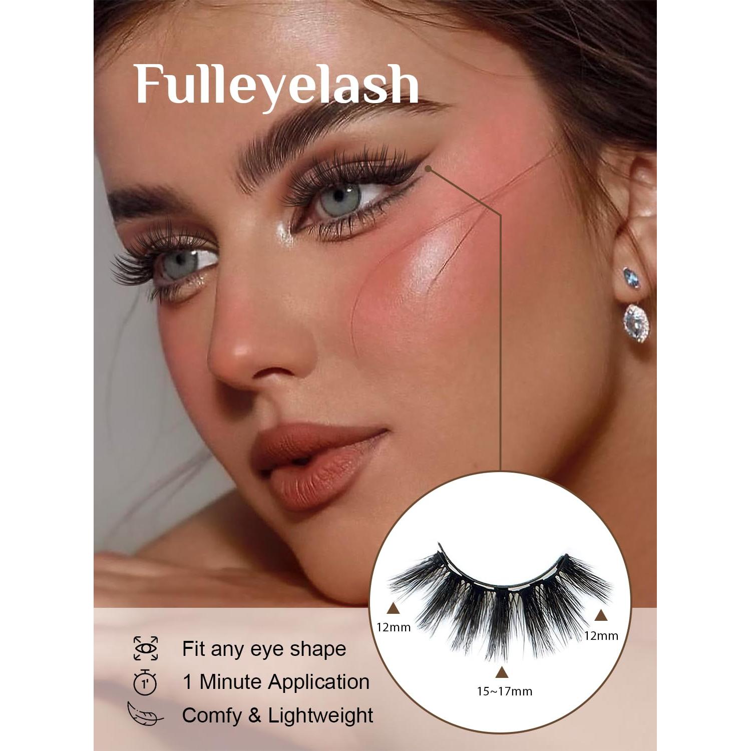 Kit Pestañas Magnéticas Sikkis con Delineador - 3 Pares Reutilizables