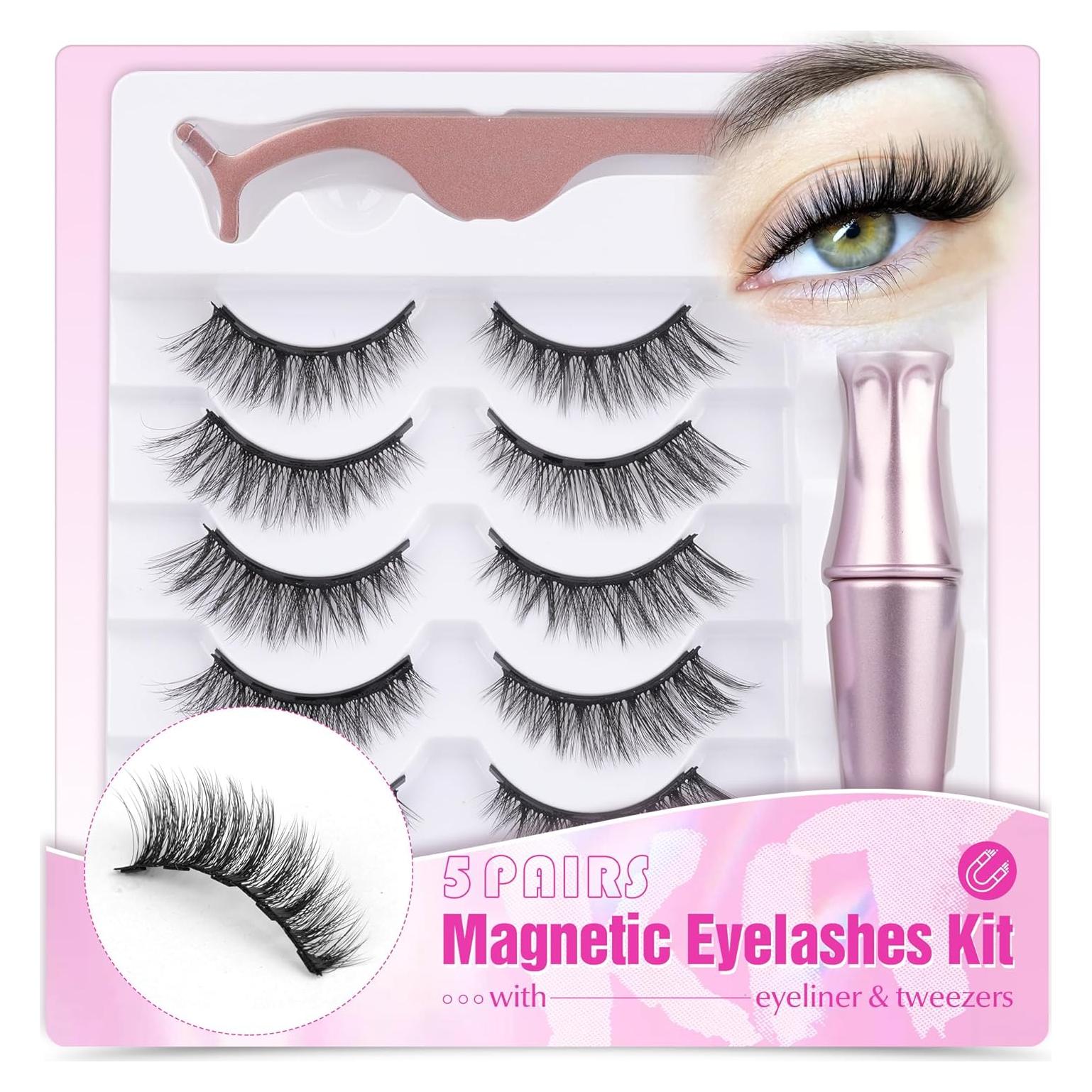 Pestañas Magnéticas Mavphnee Ojo de Gato 5 Pares Reutilizables