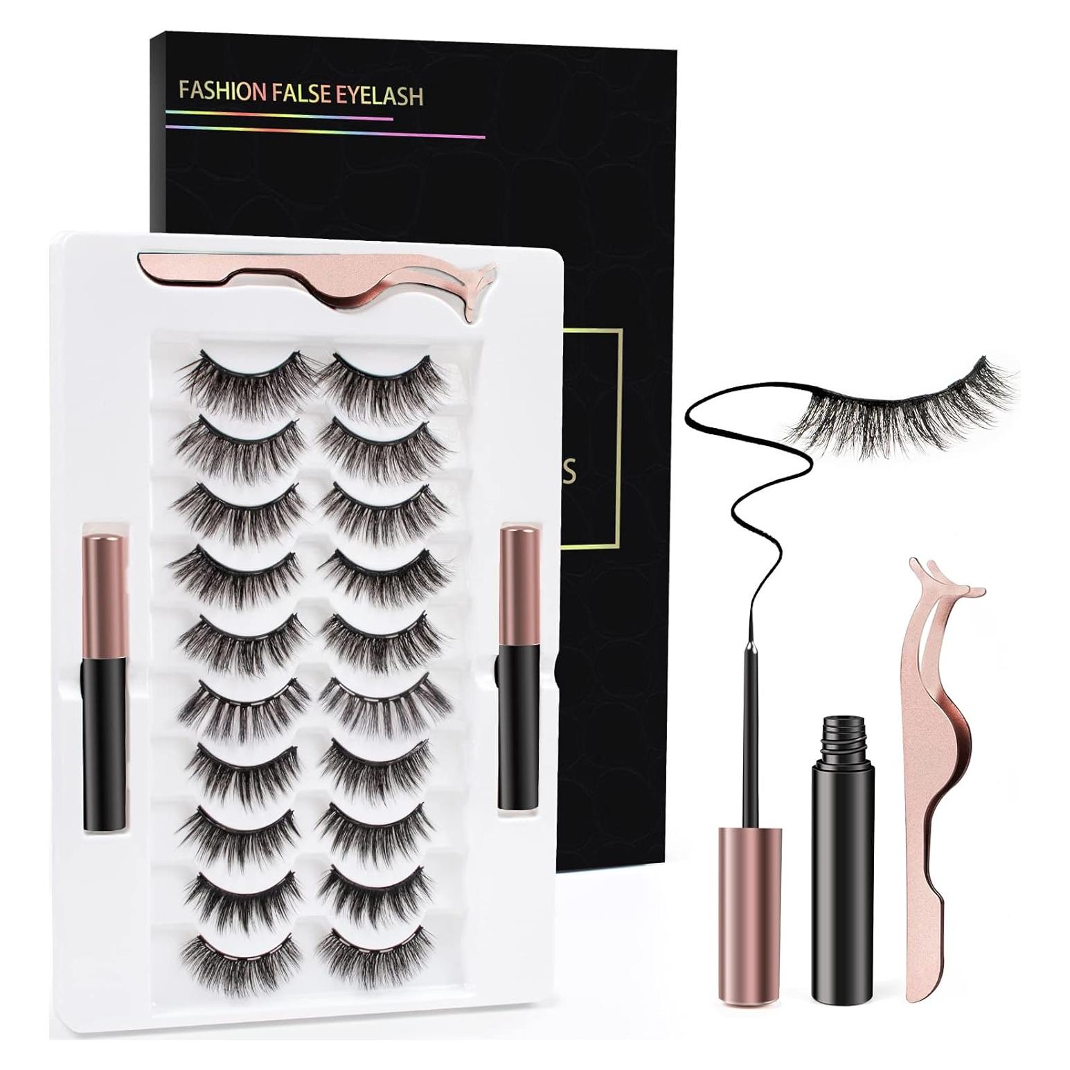 Kit de Pestañas Magnéticas 3D FEUHAISHI con Delineador y Pinzas