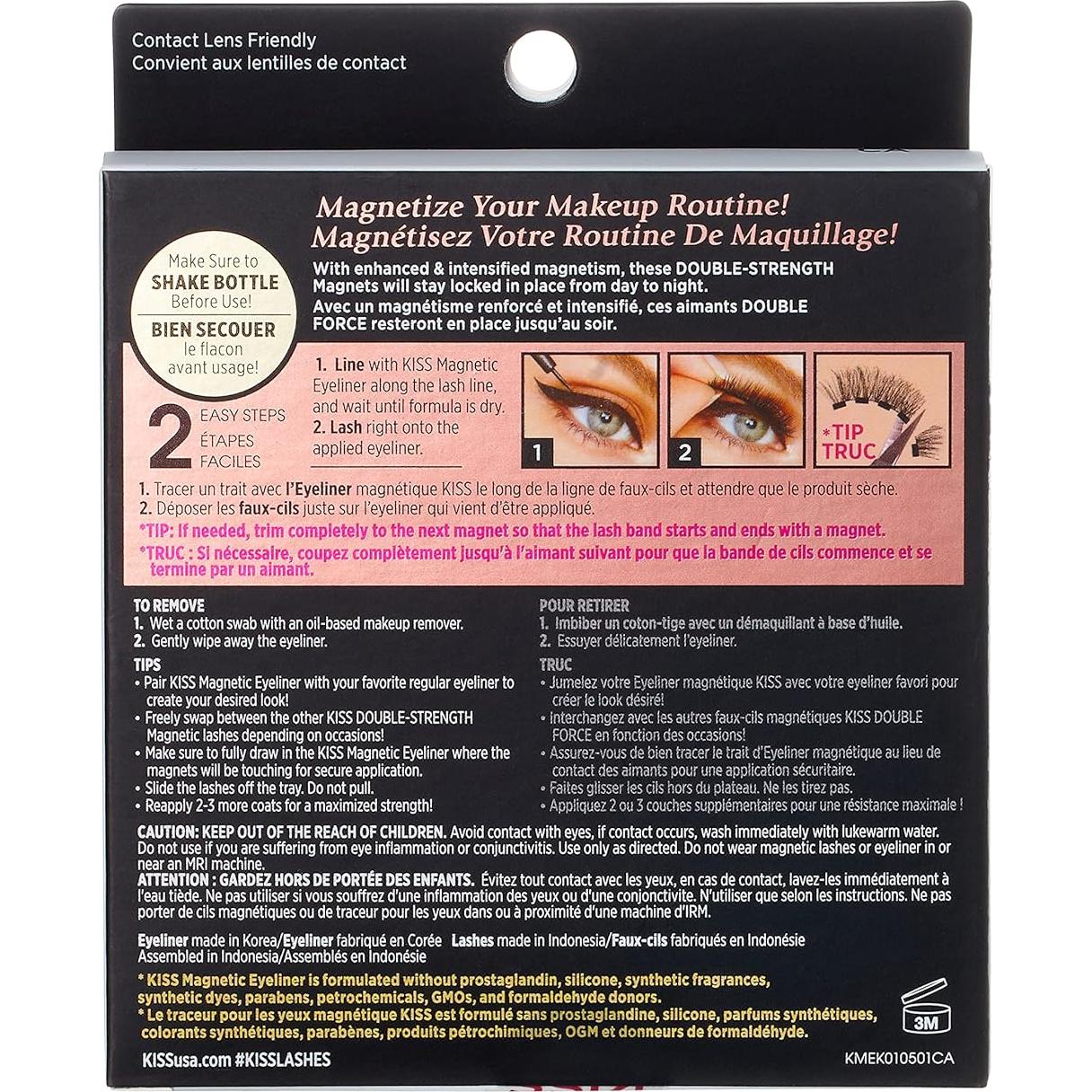 Pestañas Postizas Magnéticas KISS Lure 12mm con Delineador