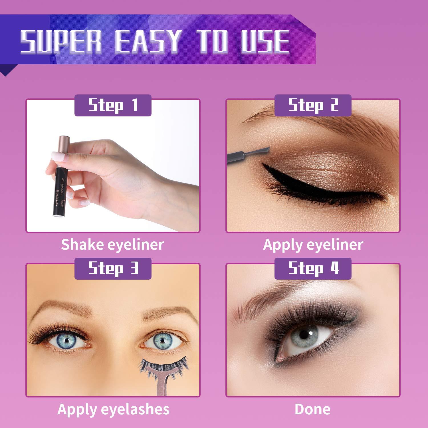 Kit de Pestañas Magnéticas DEJAVIA - 10 Pares 3D Reutilizables