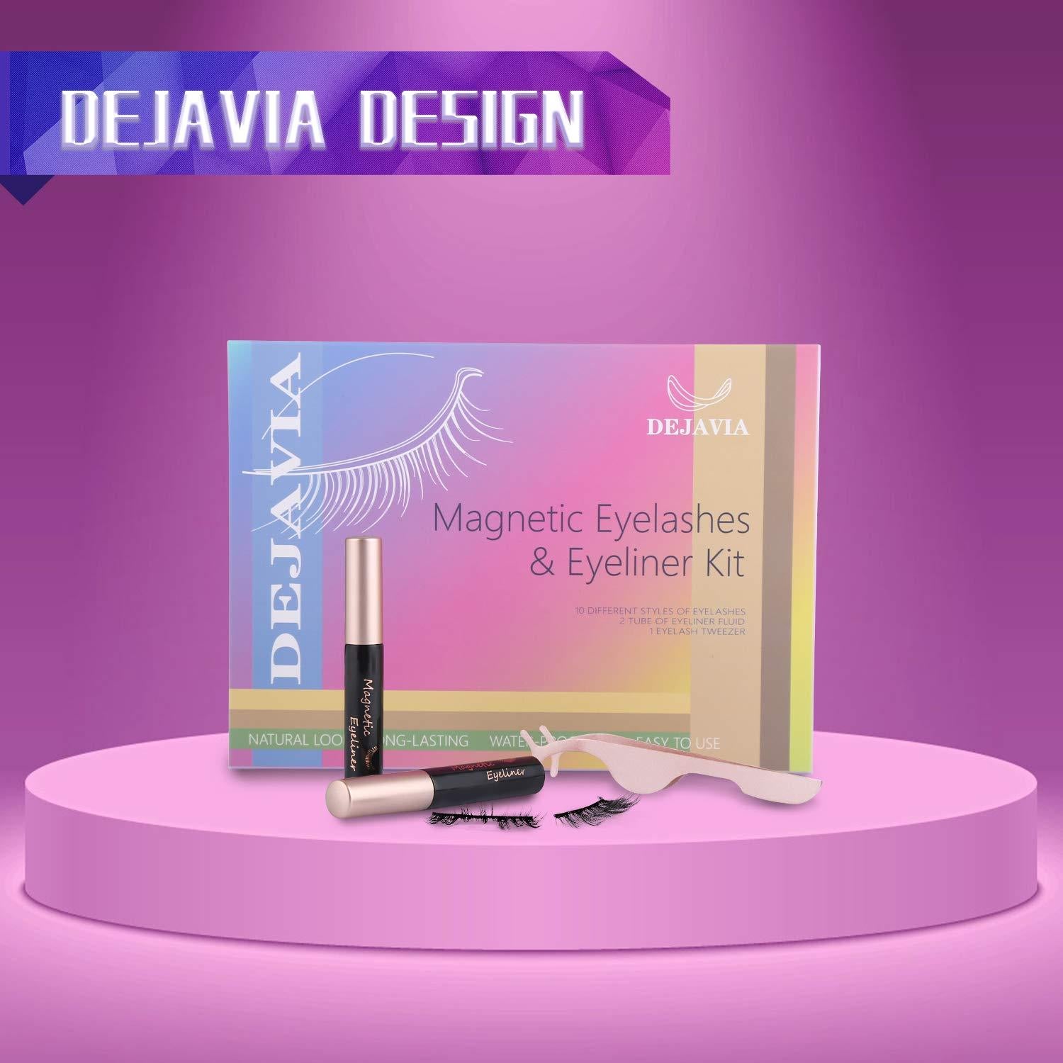 Kit de Pestañas Magnéticas DEJAVIA - 10 Pares 3D Reutilizables