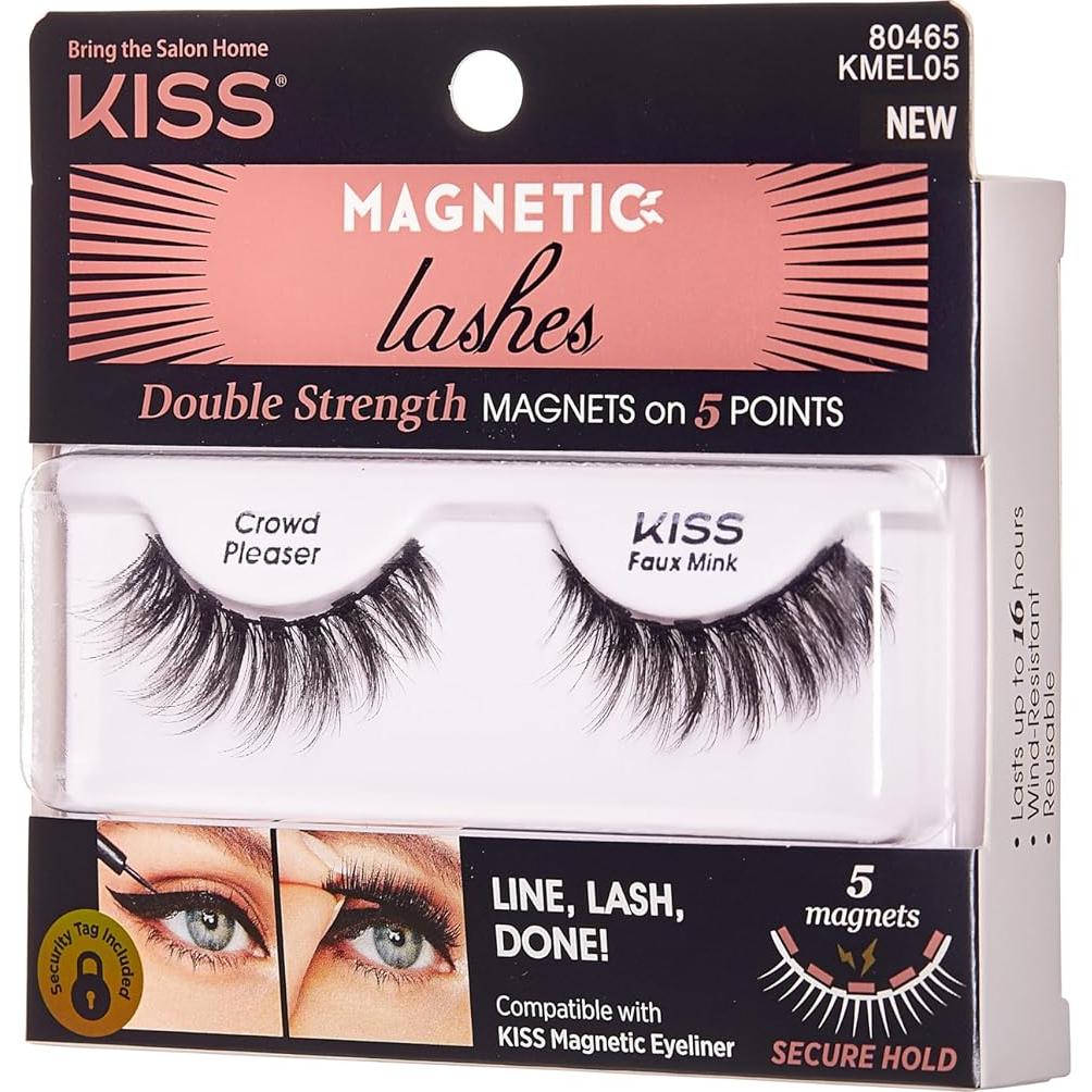 Pestañas Magnéticas KISS Atractivo de Multitudes 1 Par Negro