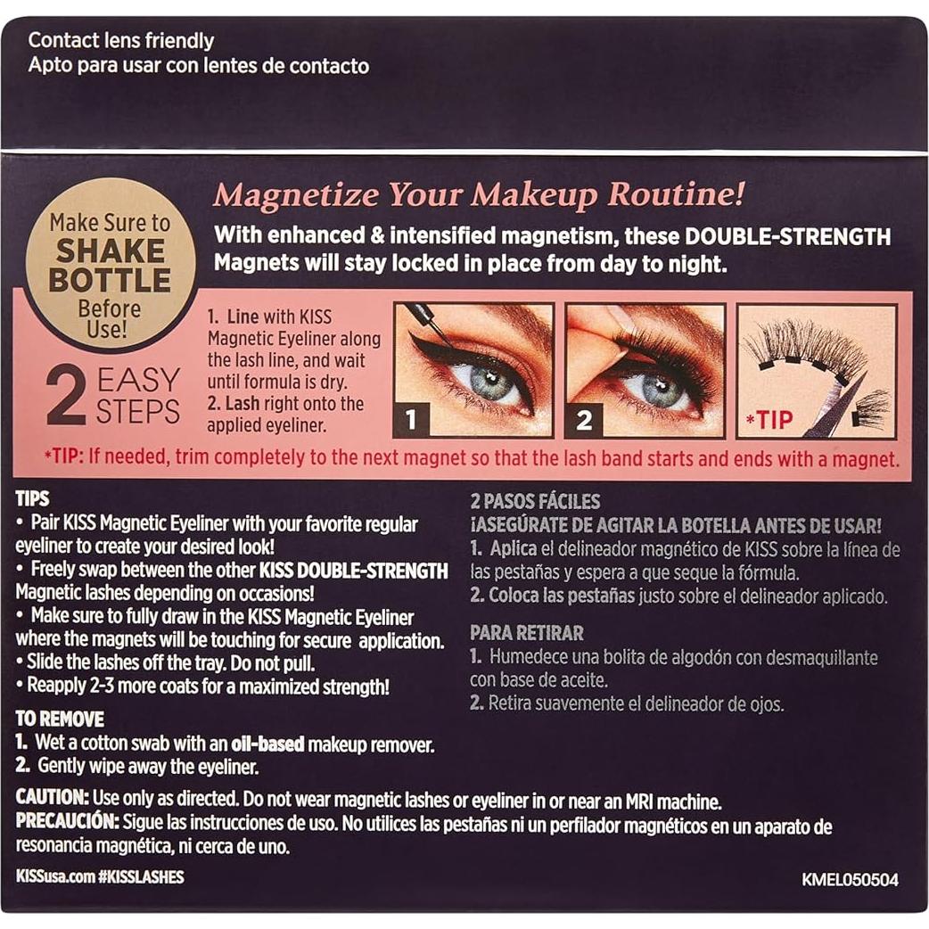 Pestañas Magnéticas KISS Atractivo de Multitudes 1 Par Negro