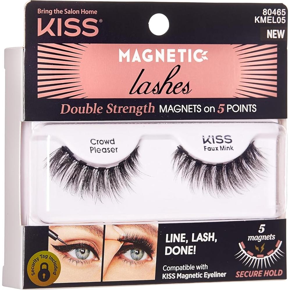 Pestañas Magnéticas KISS Atractivo de Multitudes 1 Par Negro