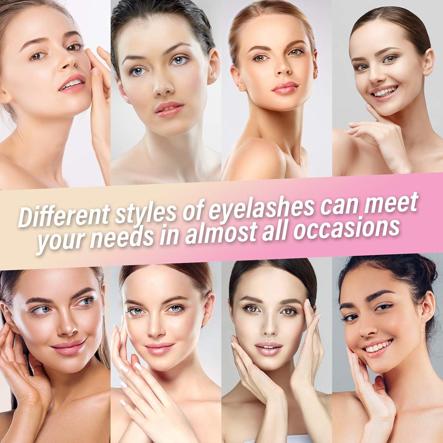 Kit de Pestañas Magnéticas Naturales 3D con Delineador - 3 Pares