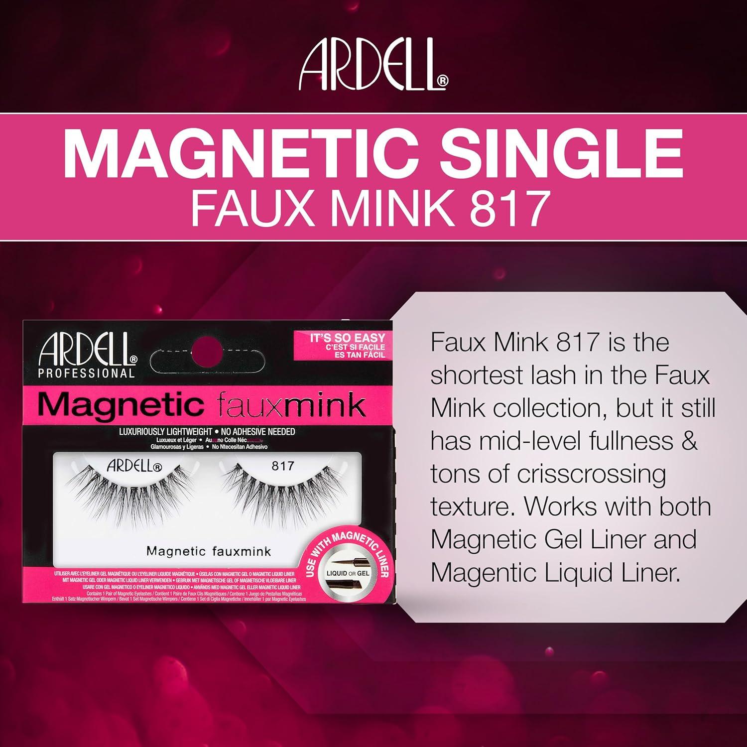 Pestañas Magnéticas Ardell 817 Individuales de Piel Sintética