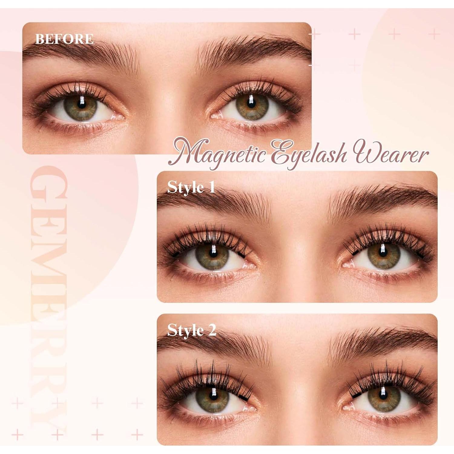 GEMERRY Pestañas Magnéticas Reutilizables 2 Pares Naturales