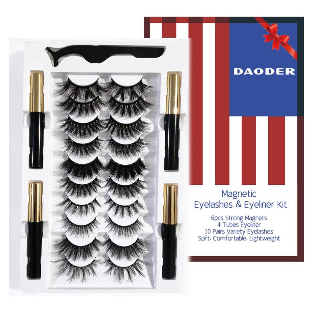 Kit de Pestañas Magnéticas DAODER con Eyeliner 15 Piezas