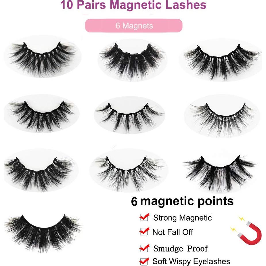 Kit de Pestañas Magnéticas DAODER con Eyeliner 15 Piezas