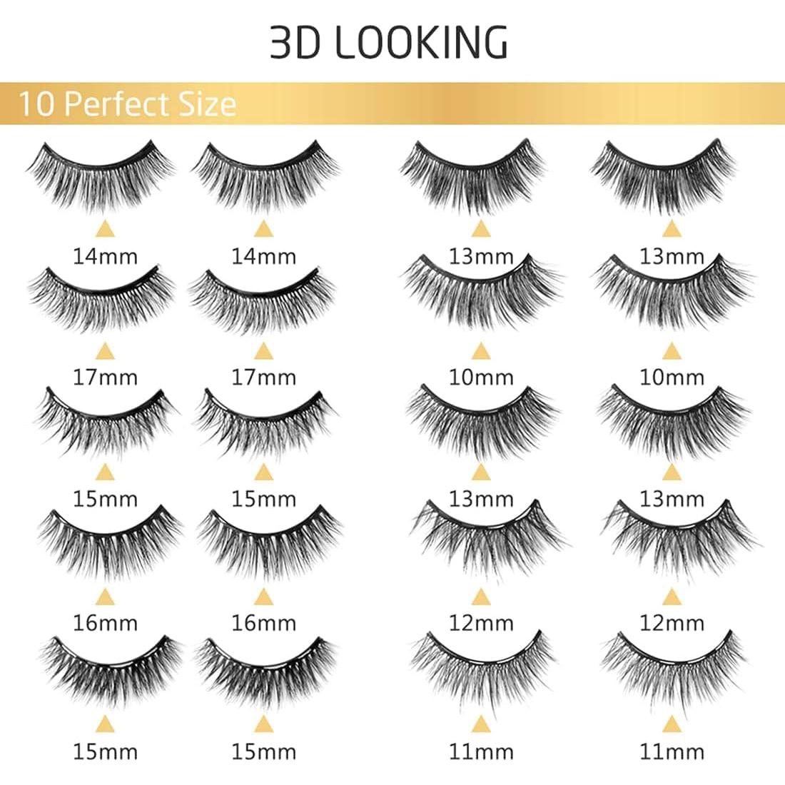 Kit de Pestañas Magnéticas INSMART - 10 Pares Reutilizables