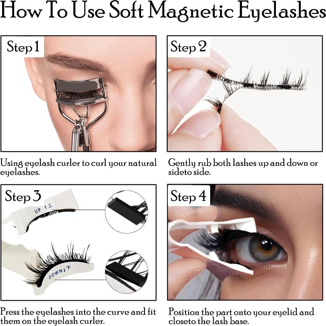 Pestañas Magnéticas Reutilizables Greoil con Aplicador 1 Par