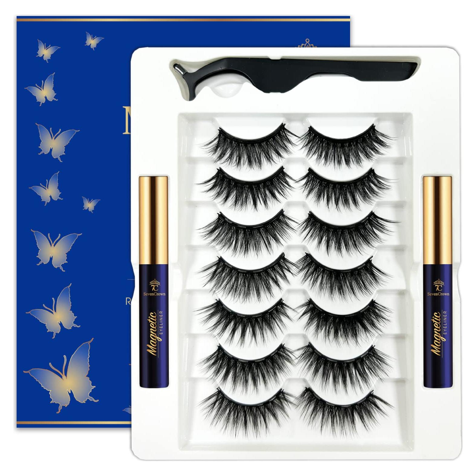 Pestañas Magnéticas 7C SevenCrown Ojos de Gato 7 Pares Reutilizables