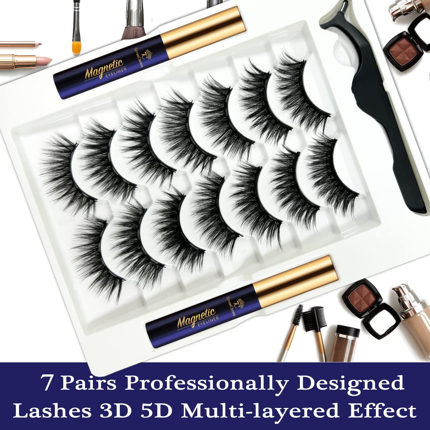 Pestañas Magnéticas 7C SevenCrown Ojos de Gato 7 Pares Reutilizables