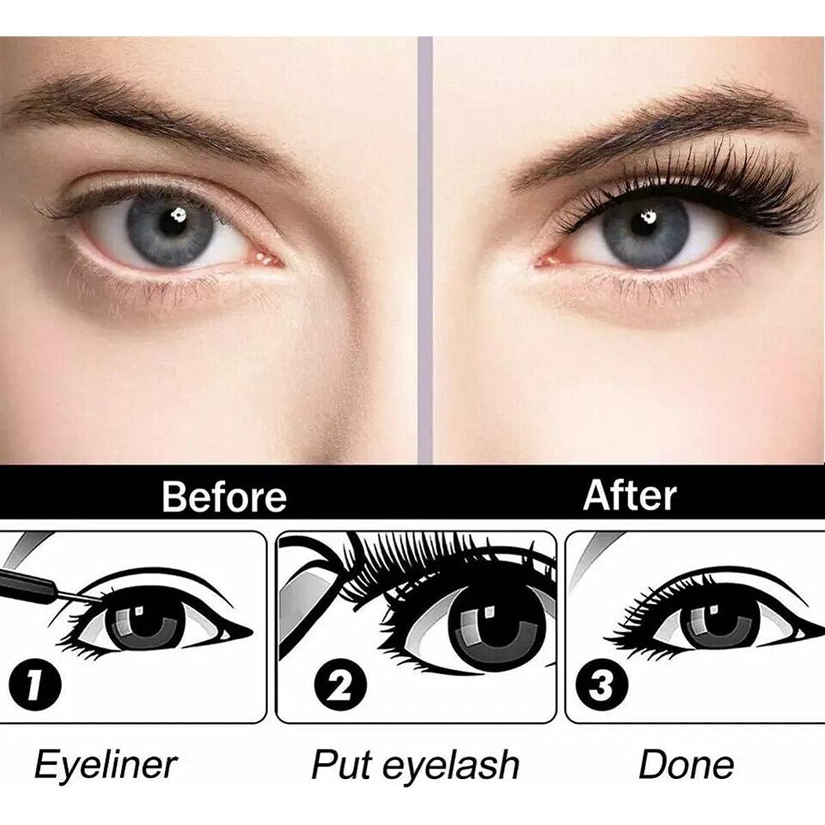 Kit de Pestañas Magnéticas FEITA con Delineador - 10 Pares