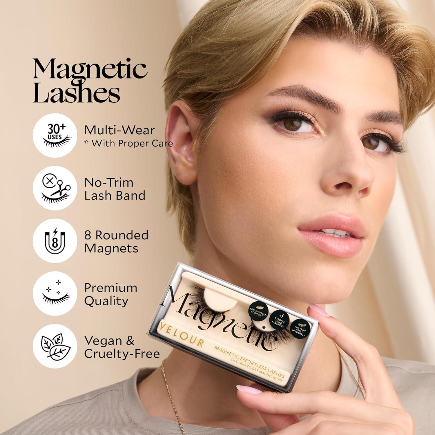 Magnetic Eyelashes, Luxurious False Eyelashes, Reusable Magnetic Lashes, Wear up to 30x & Vegan, All Eye Shapes, Natural Lashes, Magnetic Eyeliner not Included (Stick It To Me)