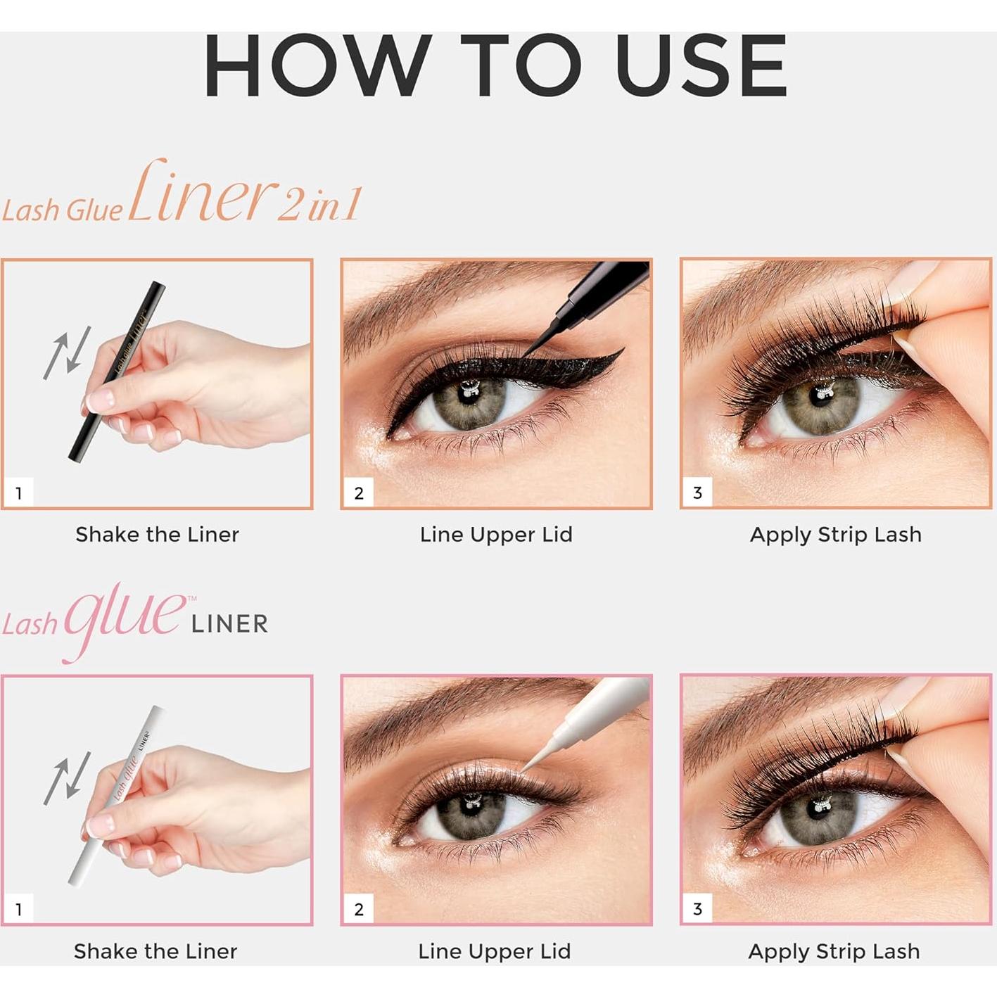 KISS GLUEliner 2-en-1 Adhesivo y Delineador Negro 8.5g