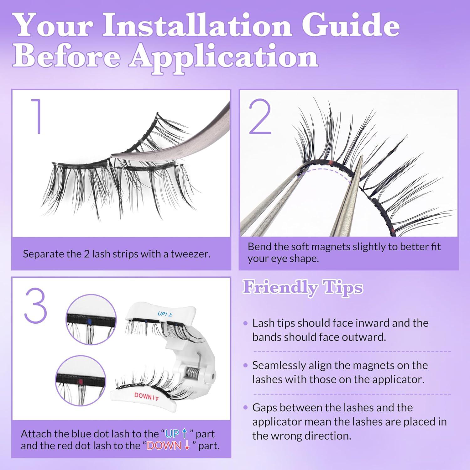 Pestañas Magnéticas Suaves Bepholan Reutilizables con Aplicador