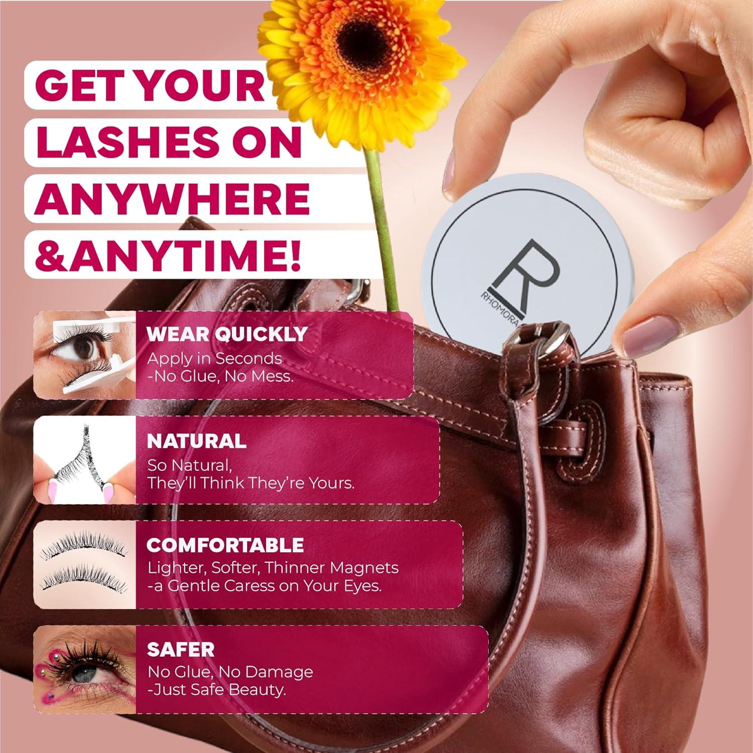 Pestañas Magnéticas Rhomora Reutilizables con Aplicador 7.8cm