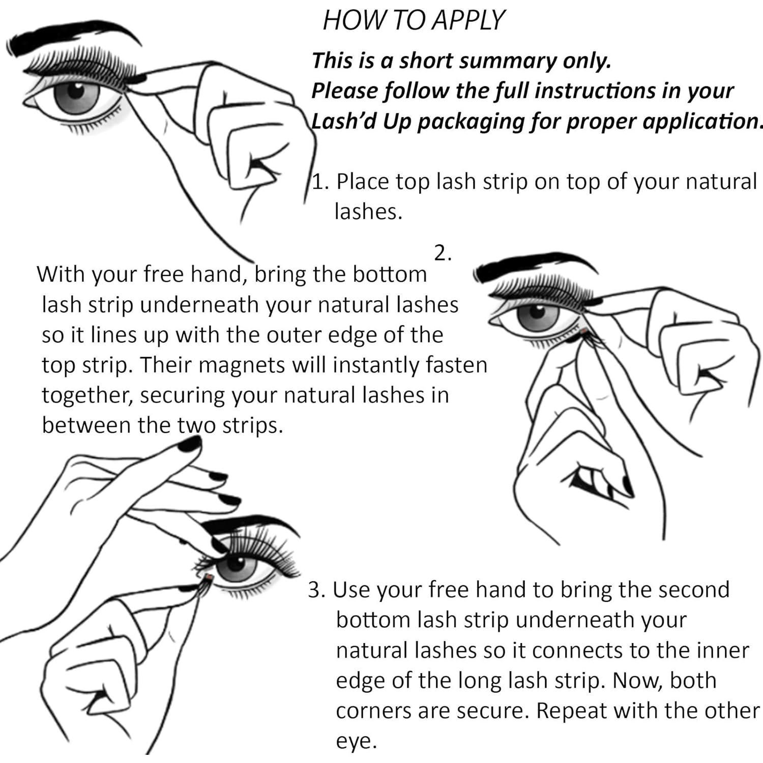 Pestañas Magnéticas Lash'd Up Sin Delineador 3 Imán 11.4x5.8cm