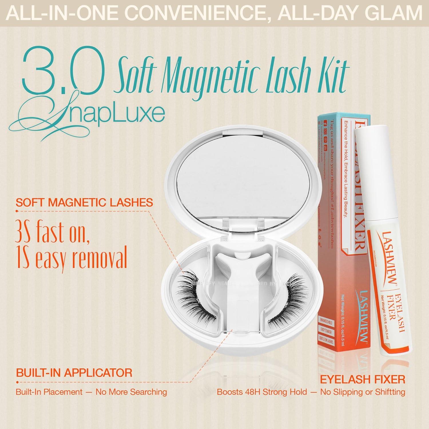 Pestañas Magnéticas LASHVIEW YT24 con Aplicador Reutilizables